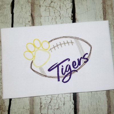 tigers football emb design